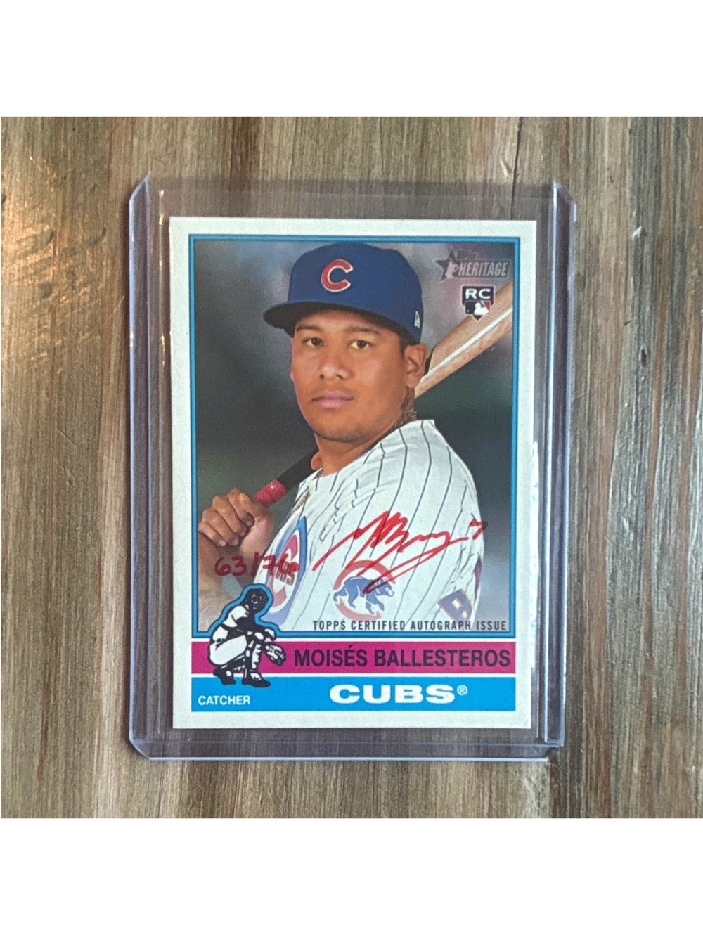Topps Certified Autograph Issue 63/76 - Moises Ballesteros Cubs Baseball Card